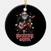 Rockstar Santa Ceramic Ornament (Vorne)
