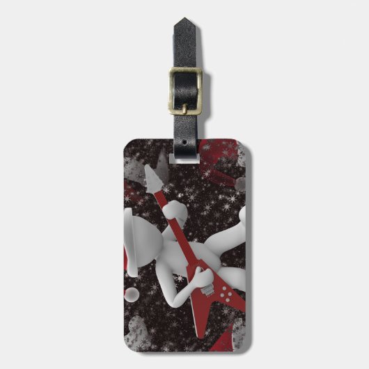 Rockstar Santa Gepäckanhänger (Vorderseite vertikal)