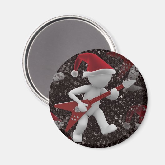 Rockstar Santa Magnet (Vorderseite/Rückseite)