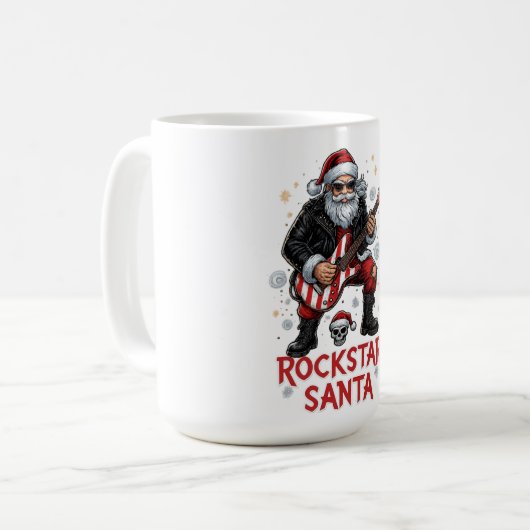 Rockstar Santa Mug Kaffeetasse (Vorderseite Links)