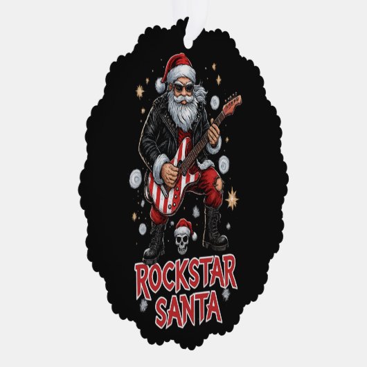 Rockstar Santa Paper Ornament (Rechts)