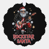 Rockstar Santa Paper Ornament (Vorderseite)