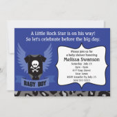 Rockstar-Schädel-Babyparty Einladung (Vorderseite)