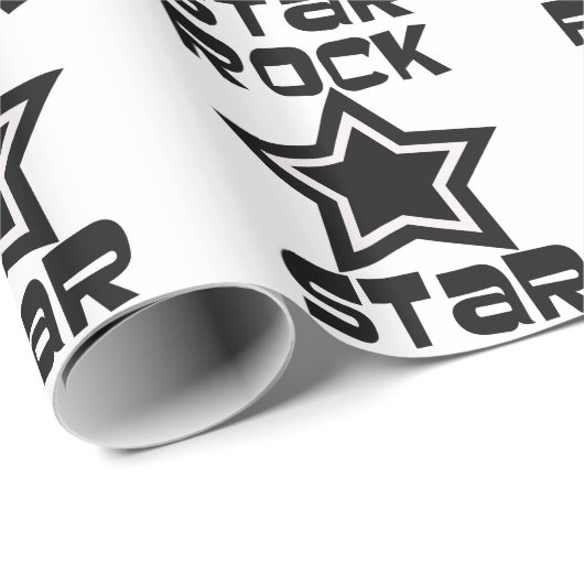 Rockstar-, Schwarze u. weißesterne, Geschenkpapier (Rolleneckpunkt)