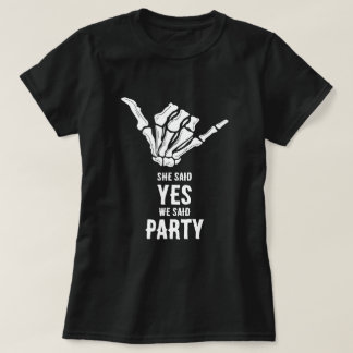 Rockstar-Skeleton-Braut-Squad-Schwarzes Crop-Top T-Shirt