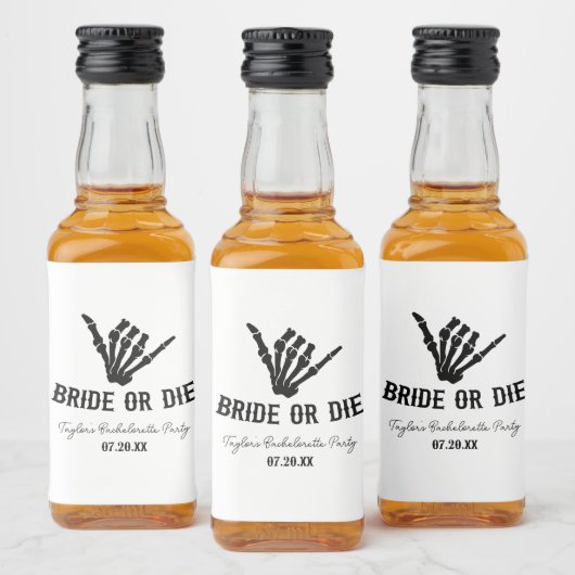 Rockstar Skeleton Junggeselinnen-Abschied überbrüc Alkoholflaschenetikett (Flaschen)