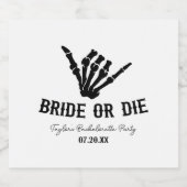 Rockstar Skeleton Junggeselinnen-Abschied überbrüc Bierflaschenetikett (Einzelnes Label)