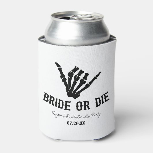 Rockstar Skeleton Junggeselinnen-Abschied überbrüc Dosenkühler (Kanne Vorderseite)