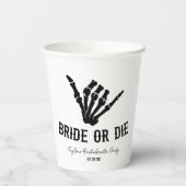 Rockstar Skeleton Junggeselinnen-Abschied überbrüc Pappbecher (Rückseite)