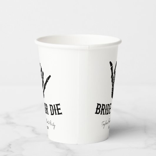 Rockstar Skeleton Junggeselinnen-Abschied überbrüc Pappbecher (Rechts)