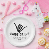 Rockstar Skeleton Junggeselinnen-Abschied überbrüc Pappteller (Party)