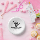 Rockstar Skeleton Junggeselinnen-Abschied überbrüc Pappteller (Party)