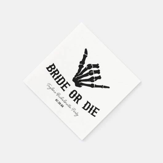 Rockstar Skeleton Junggeselinnen-Abschied überbrüc Serviette (Ecke)