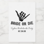 Rockstar Skeleton Junggeselinnen-Abschied überbrüc Weinetikett (Einzelnes Label)