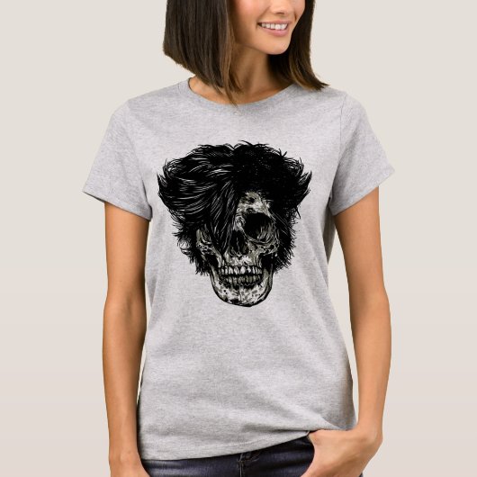 Rockstar Skull mit Wildhaar T-Shirt (Vorderseite)