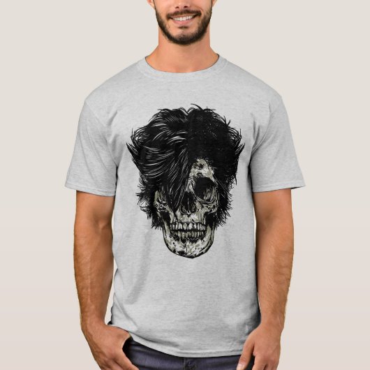 Rockstar Skull mit Wildhaar T-Shirt (Vorderseite)