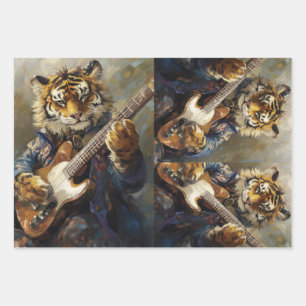 Rockstar Tiger Fun Animal Decoupage Paper Geschenkpapier Set