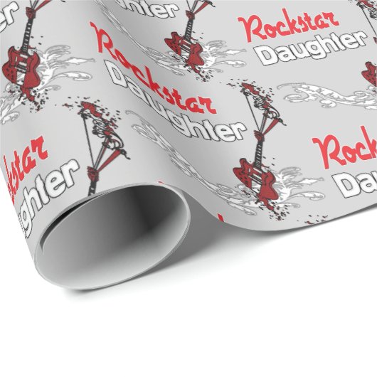 Rockstar-Tochter Geschenkpapier (Rolleneckpunkt)