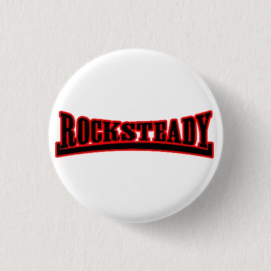Rocksteady schwarzer roter Knopf Button (Vorderseite)