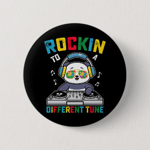 Rockt Nach Einer Anderen Melodie Panda-Autismus-Be Button