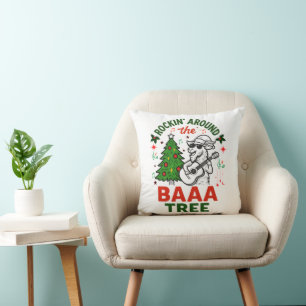 Rockt um den Baum mit einer coolen Weihnachtsziege Kissen