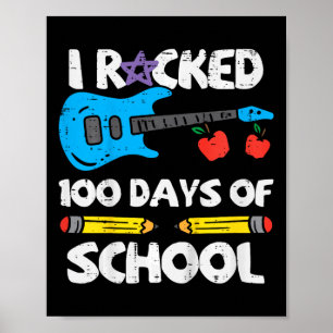 Rockte 100 Tage Schulgitarre 100 Tage Smarter Poster