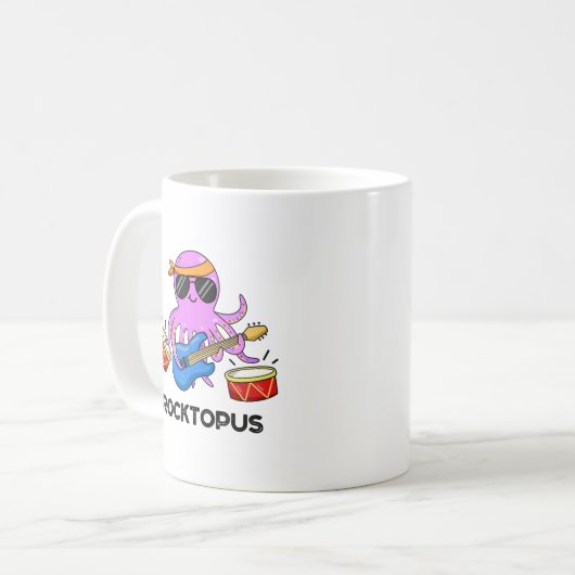 Rocktopus Funny Rock Band Octopus Pub Kaffeetasse (Vorderseite Links)