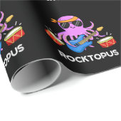 Rocktopus Funny Rock Band Octopus Puck Dark BG Geschenkpapier (Rolleneckpunkt)