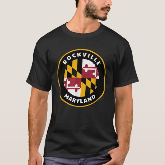 Rockville Maryland MD Flag Abzeichen Roundlet Souv T-Shirt (Vorderseite)