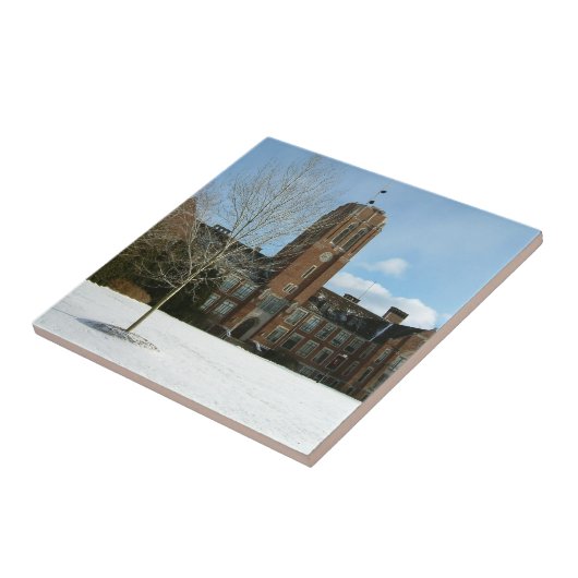 Rockwell im Winter in der Grove City Uni Fliese (Seite)