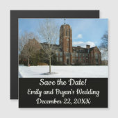 Rockwell im Winter in der Grove City Uni Magnetkarte (Vorne/Hinten)