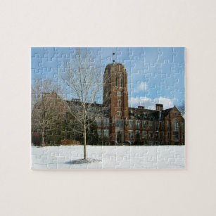 Rockwell im Winter in der Grove City Uni Puzzle