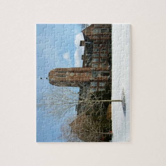 Rockwell im Winter in der Grove City Uni Puzzle (Vertikal)