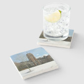 Rockwell im Winter in der Grove City Uni Steinuntersetzer (Seitenansicht)