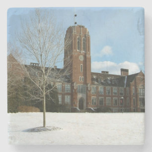 Rockwell im Winter in der Grove City Uni Steinuntersetzer