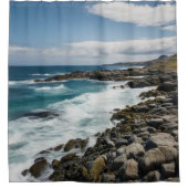 Rocky Beach Cove Ocean Waves Themed Dusche Vorhang (Vorderseite)