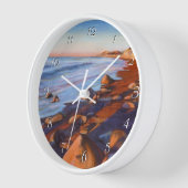 Rocky Beach Shoreline Runde Uhr bemalt (Winkel)