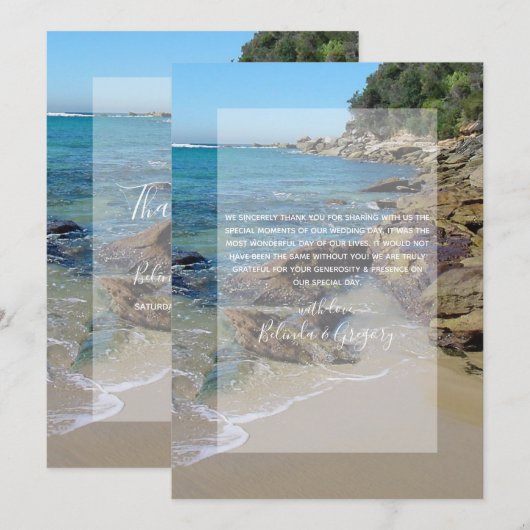 Rocky Beach Wedding Dankeskarte (Vorne/Hinten)