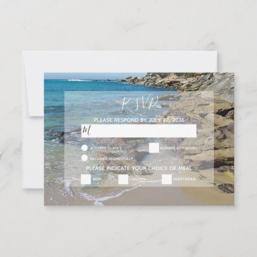 Rocky Beach Wedding RSVP Cards Karte (Vorderseite)