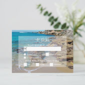 Rocky Beach Wedding RSVP Cards Karte (Stehend Vorderseite)