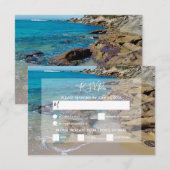 Rocky Beach Wedding RSVP Cards Karte (Vorne/Hinten)
