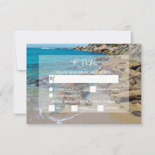 Rocky Beach Wedding RSVP Cards Karte