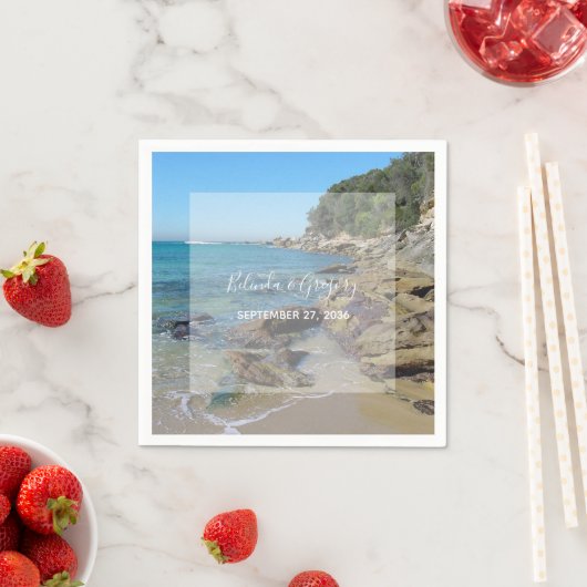 Rocky Beach Wedding Serviette (Beispiel)