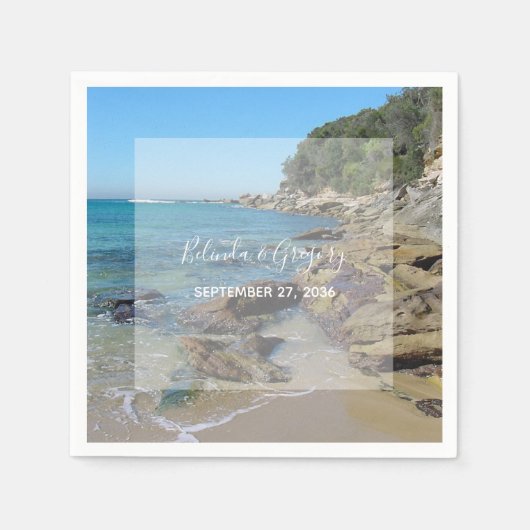 Rocky Beach Wedding Serviette (Vorderseite)