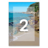 Rocky Beach Wedding Tischnummer (Vorderseite)