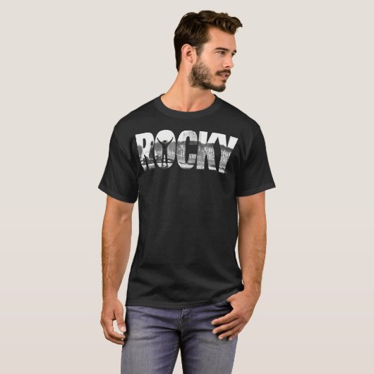 Rocky Black Classic Cotton Crew Neck Adult G T-Shirt (Vorne ganz)