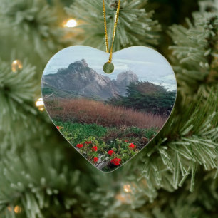 Rocky California Coast Rocky Point Heart Keramik Ornament