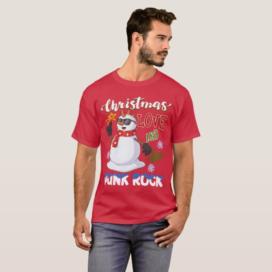 Rocky Christmas Santa Claus Concert In Punk Rock g T-Shirt (Vorne ganz)