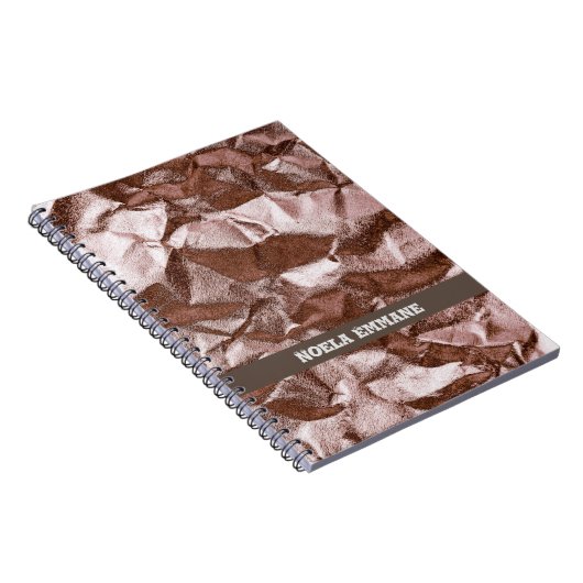 Rocky Classy Rose Gold Monogram Notebook Notizblock (Rechte Seite)