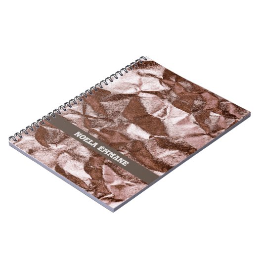 Rocky Classy Rose Gold Monogram Notebook Notizblock (Linke Seite)